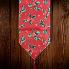 Cargar imagen en el visor de la galería, Camino de mesa rojo con diseño navideño. Unid.
