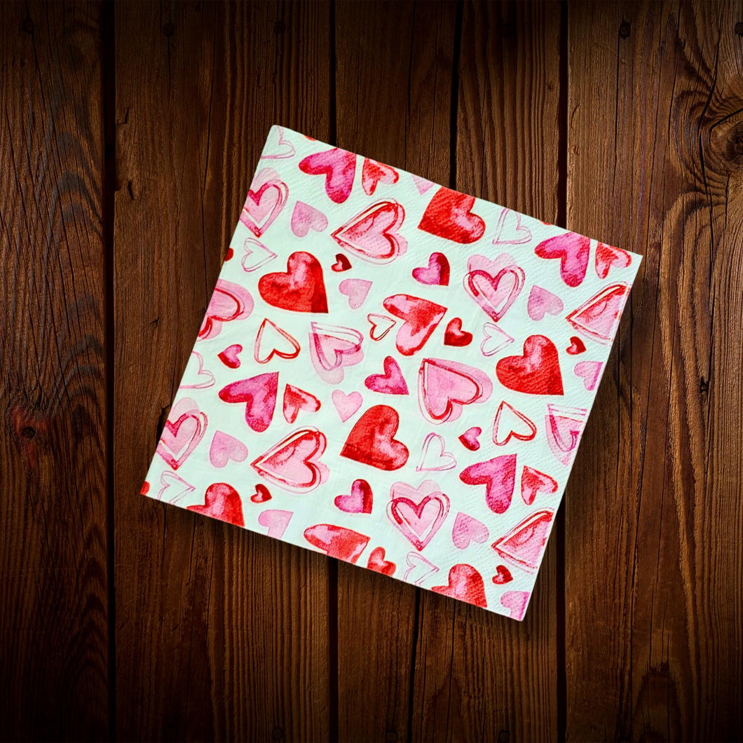 Corazones. Servilleta grande. 12 Unid.