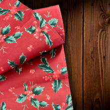 Cargar imagen en el visor de la galería, Camino de mesa rojo con diseño navideño. Unid.

