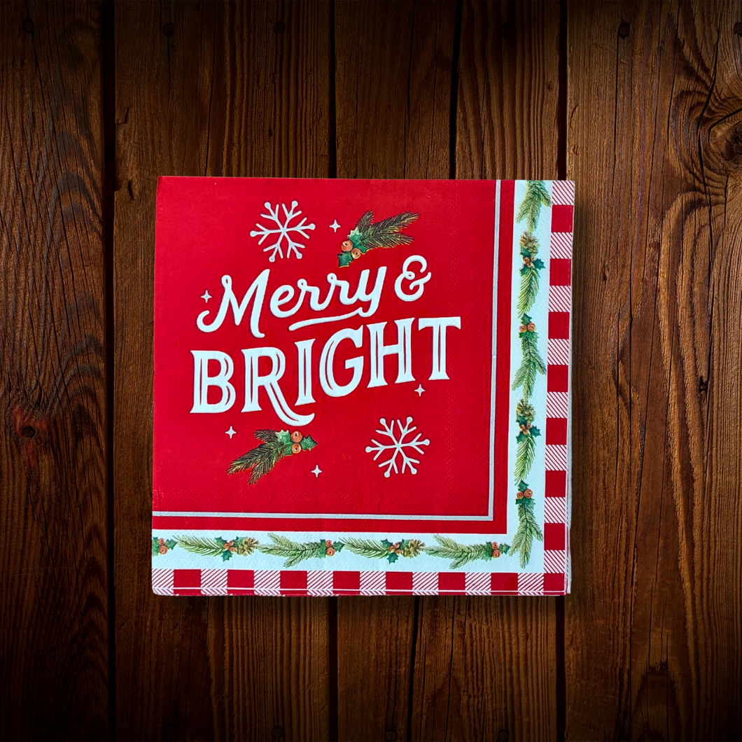 Merry and Bright. Servilletas cuadradas grandes. 15 Unid. ULTIMO PAQUETE
