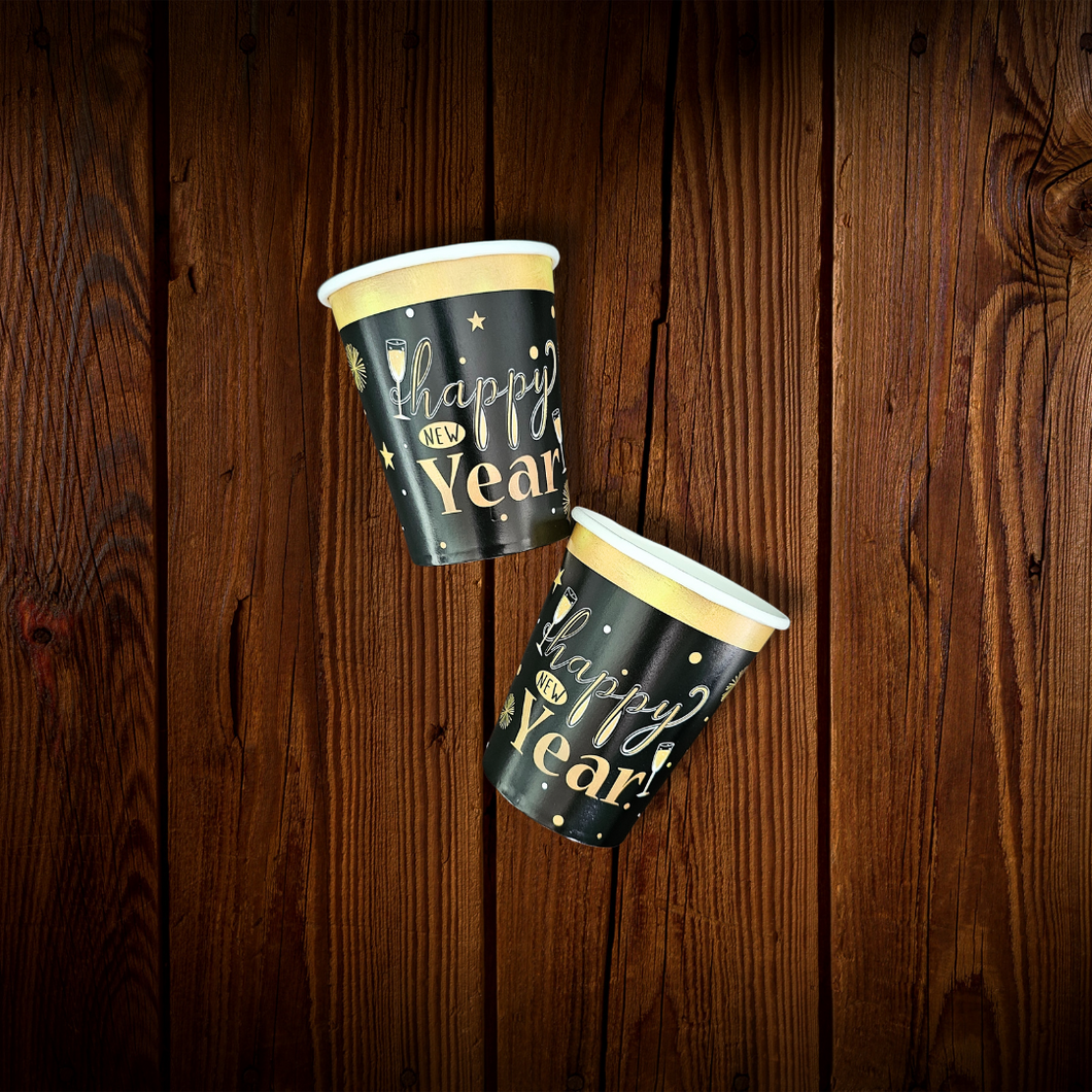 Happy New Year. Vaso de Cartón 12 Unidades