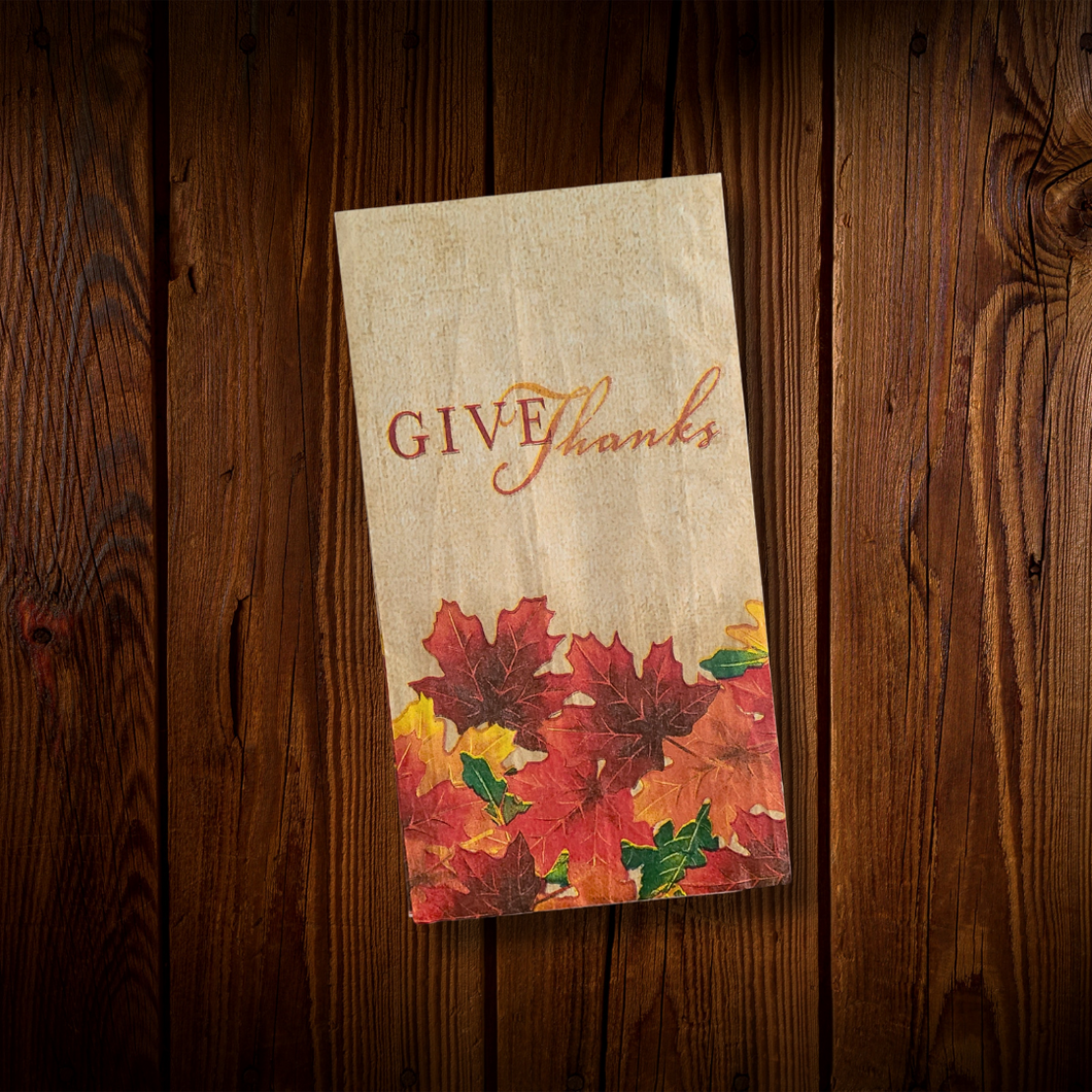 Give thanks. Servilletas rectangulares. 12 Unid.