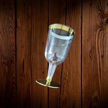 Cargar imagen en el visor de la galería, Copa para vino o agua borde dorado. Unidad.
