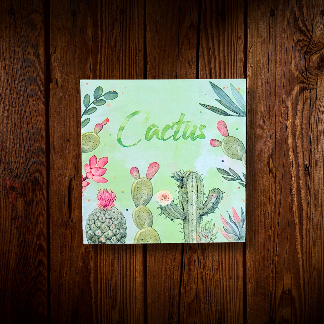 Cactus. Servilleta grande. 12 Unidades.
