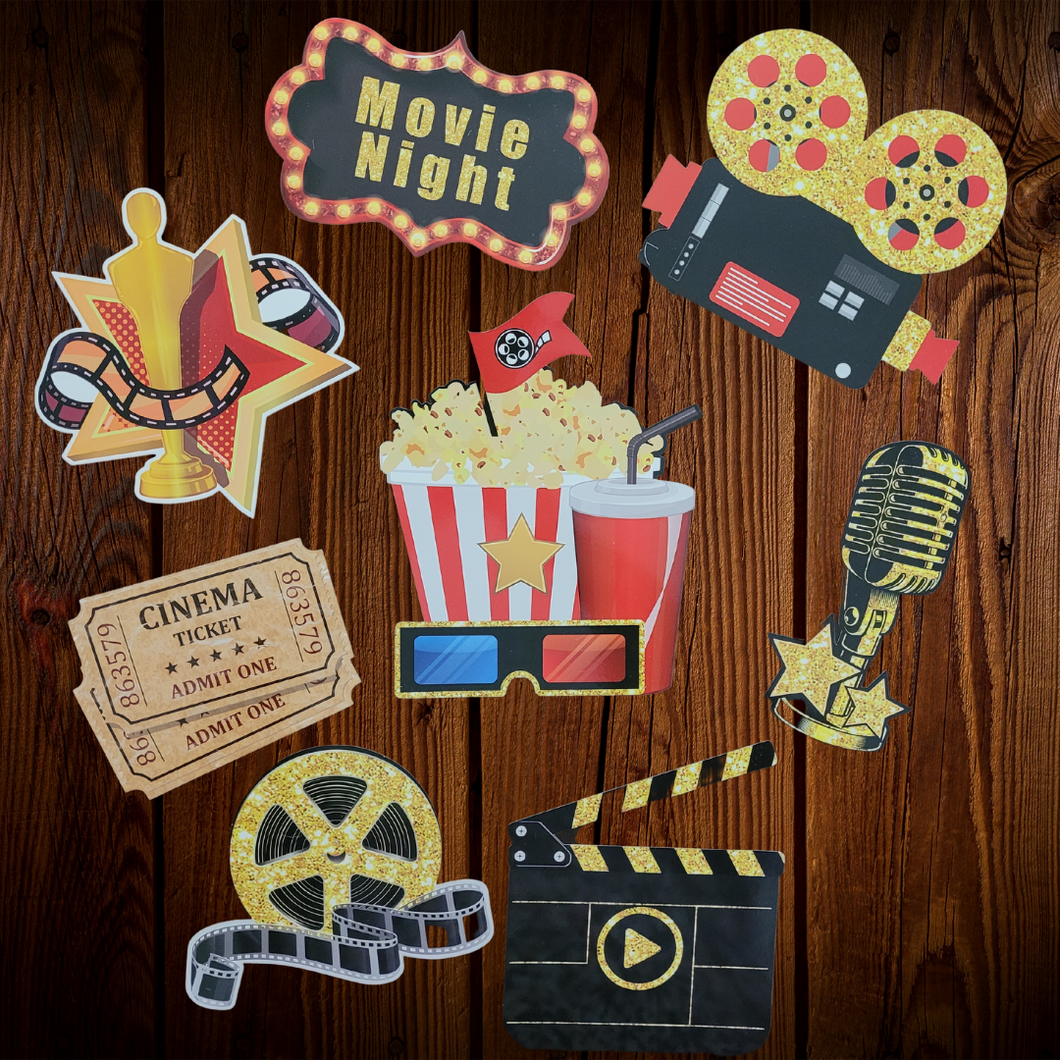 Movie Night. Decoraciones de mesa. 9 Uni.