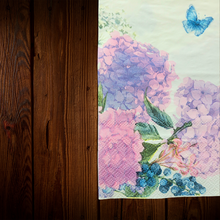 Cargar imagen en el visor de la galería, Servilleta Rectangular diseño hortensias. 8 Unid.
