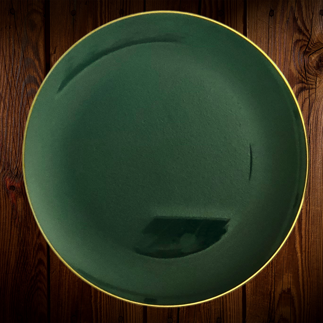Verde esmeralda borde dorado. Plato Principal. Unidad