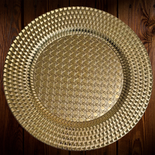 Cargar imagen en el visor de la galería, Plato base plástico. Dorado. Unidad
