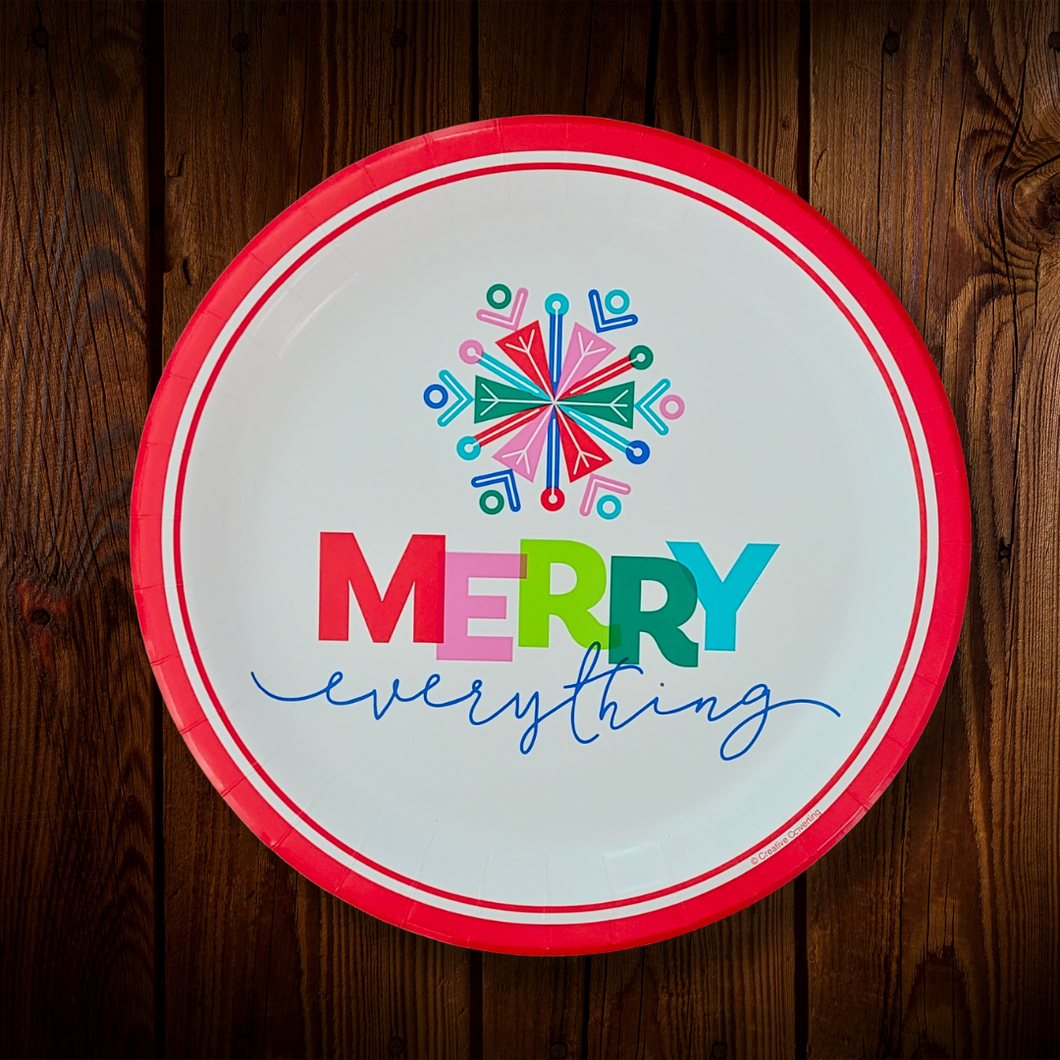Merry Everything. Plato principal de 9 pulgadas. 8 Unid.