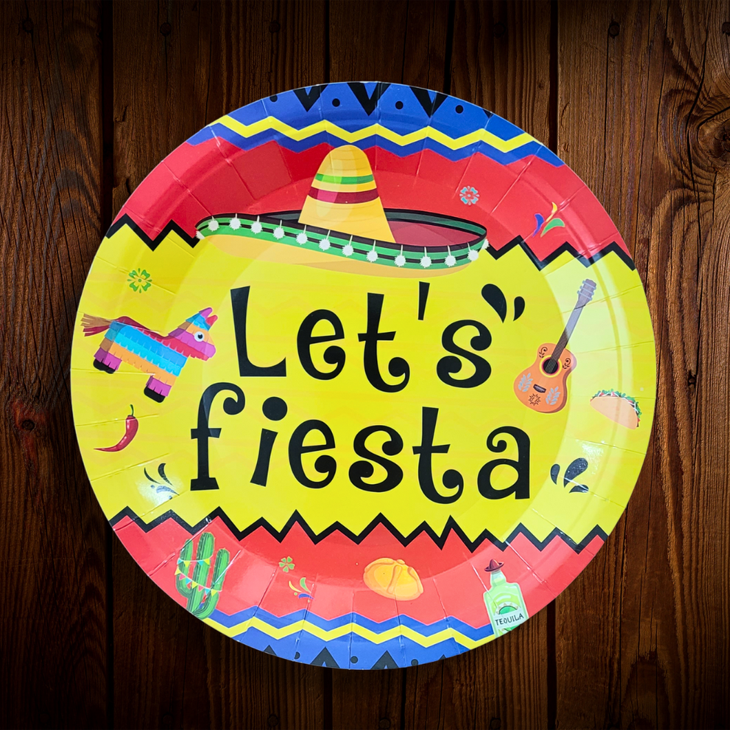 Let's Fiesta. Rojo. Plato Principal. 8 Unid.