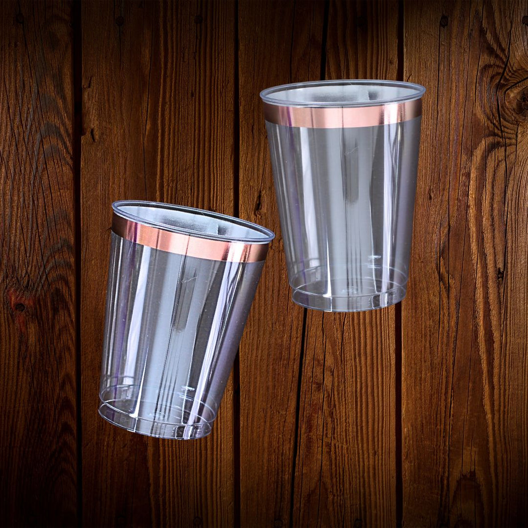 Vaso borde rose gold. Unidad.