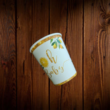 Cargar imagen en el visor de la galería, Oh Baby Limones. Vasos de cartón. 8 Unid
