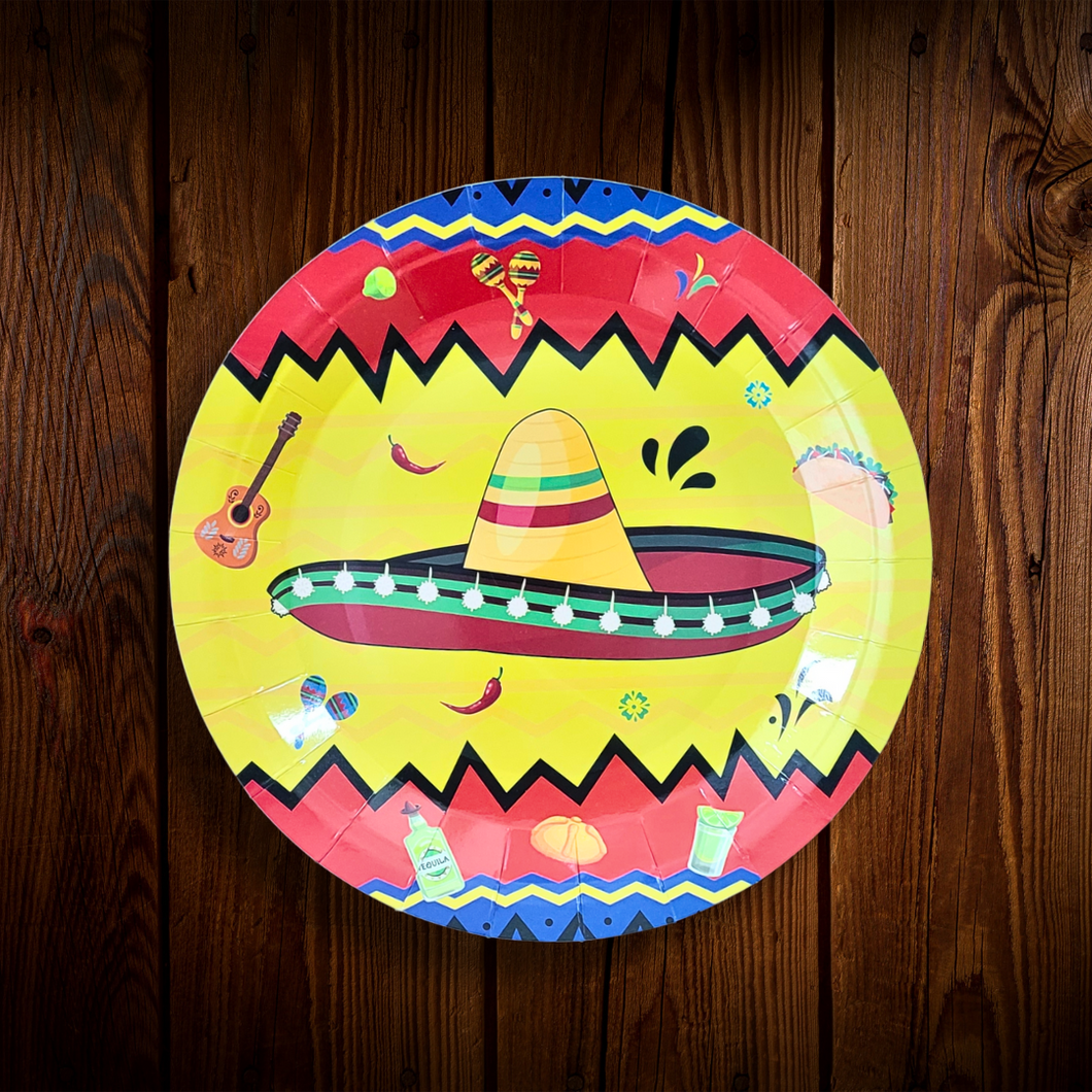 Let's Fiesta. Rojo. Plato Postre. 8 Unid.