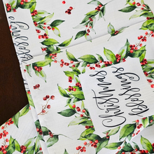 Cargar imagen en el visor de la galería, Mantel blanco Christmas Blessings. Rectangular
