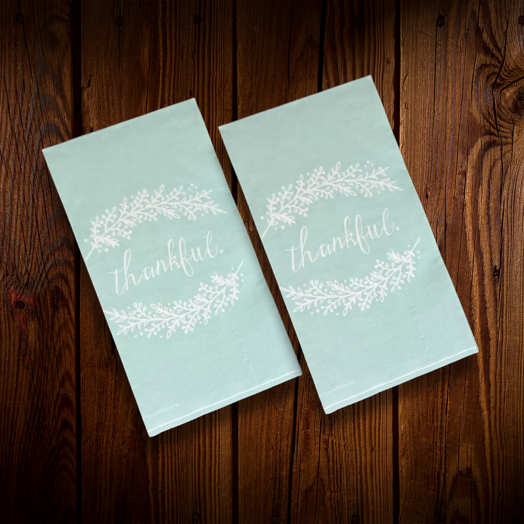 Thankful. Servilletas rectangulares. Sage green. 12 Unid.