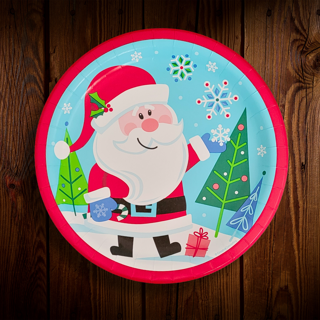 Santa and friends. Plato principal de 9 pulgadas. 8 Unid.