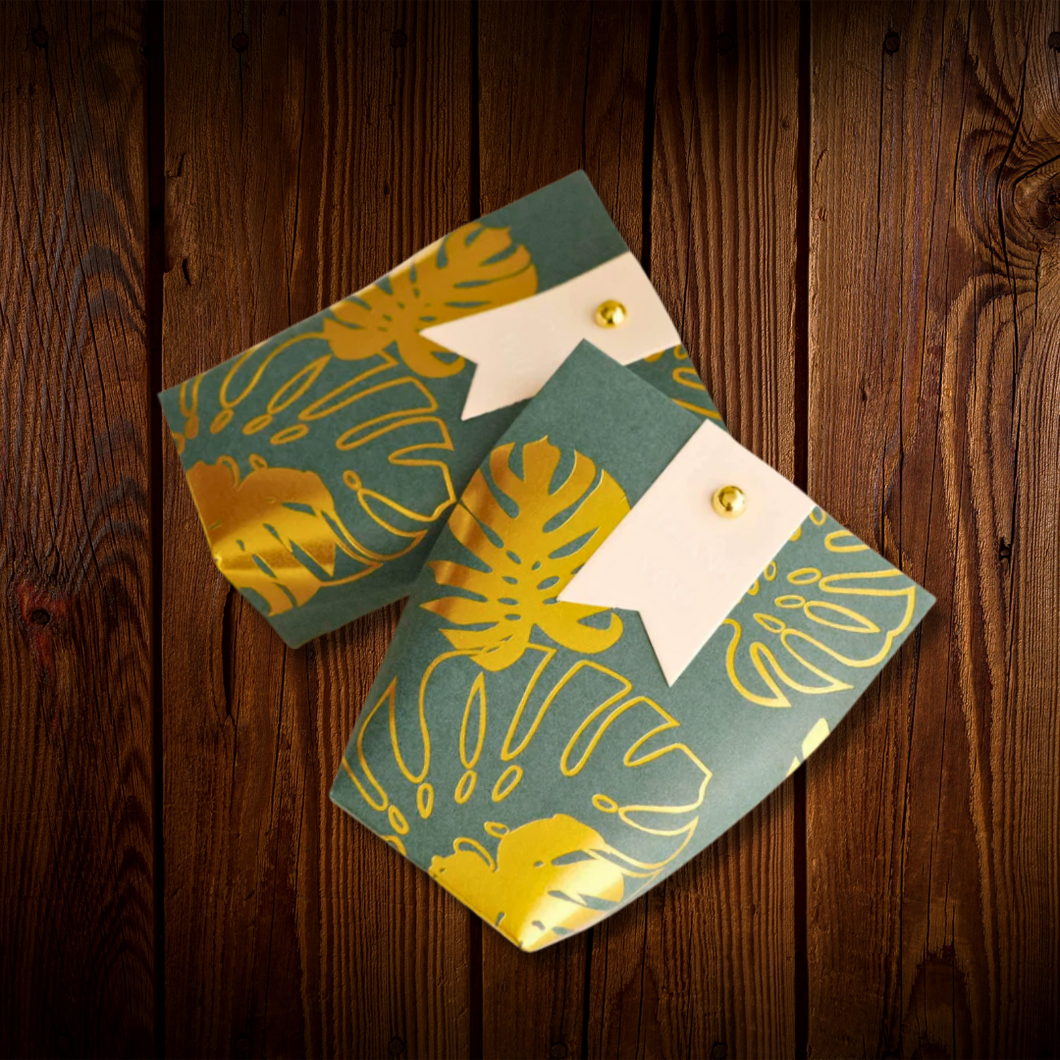 Bolsas para rellenar con diseño hojas tropicales. 10 Unid