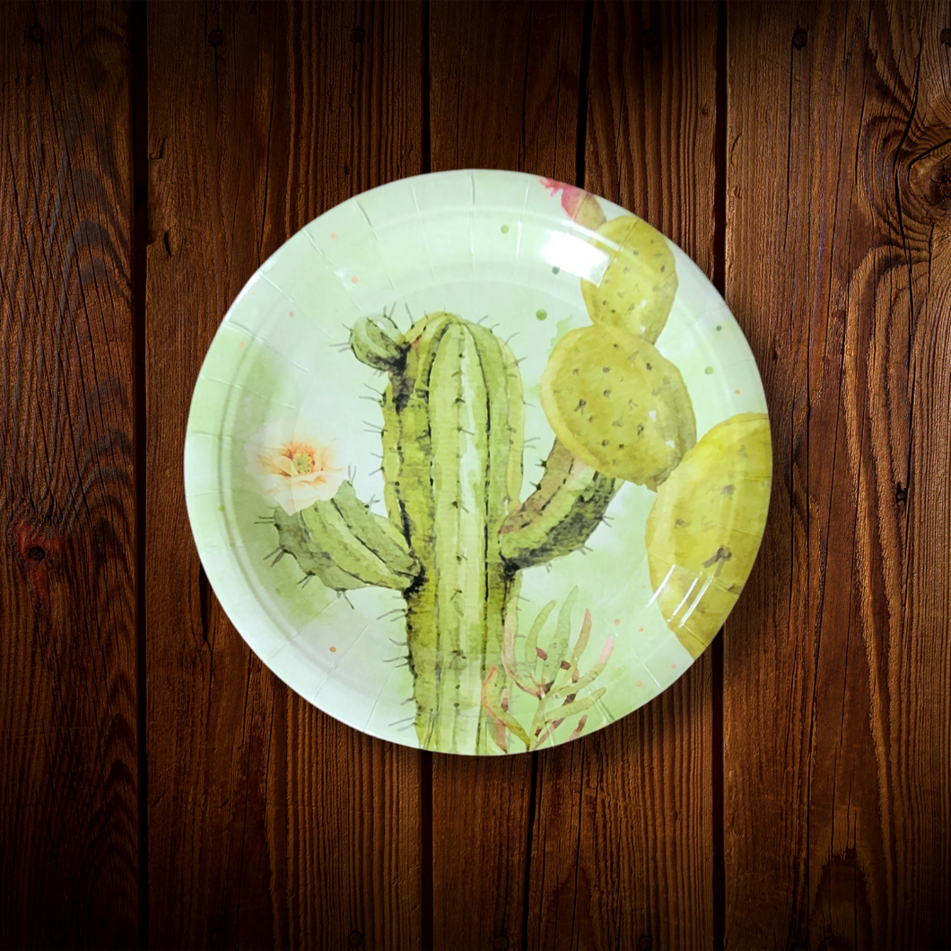 Cactus. Plato Postre. 8 Unid.