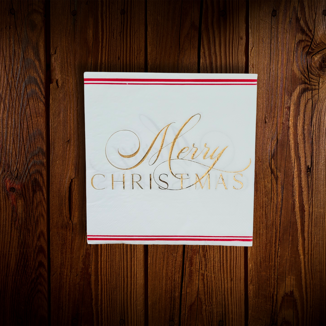 Merry Chritsmas. Servilletas cuadradas grandes. 12 Unid.