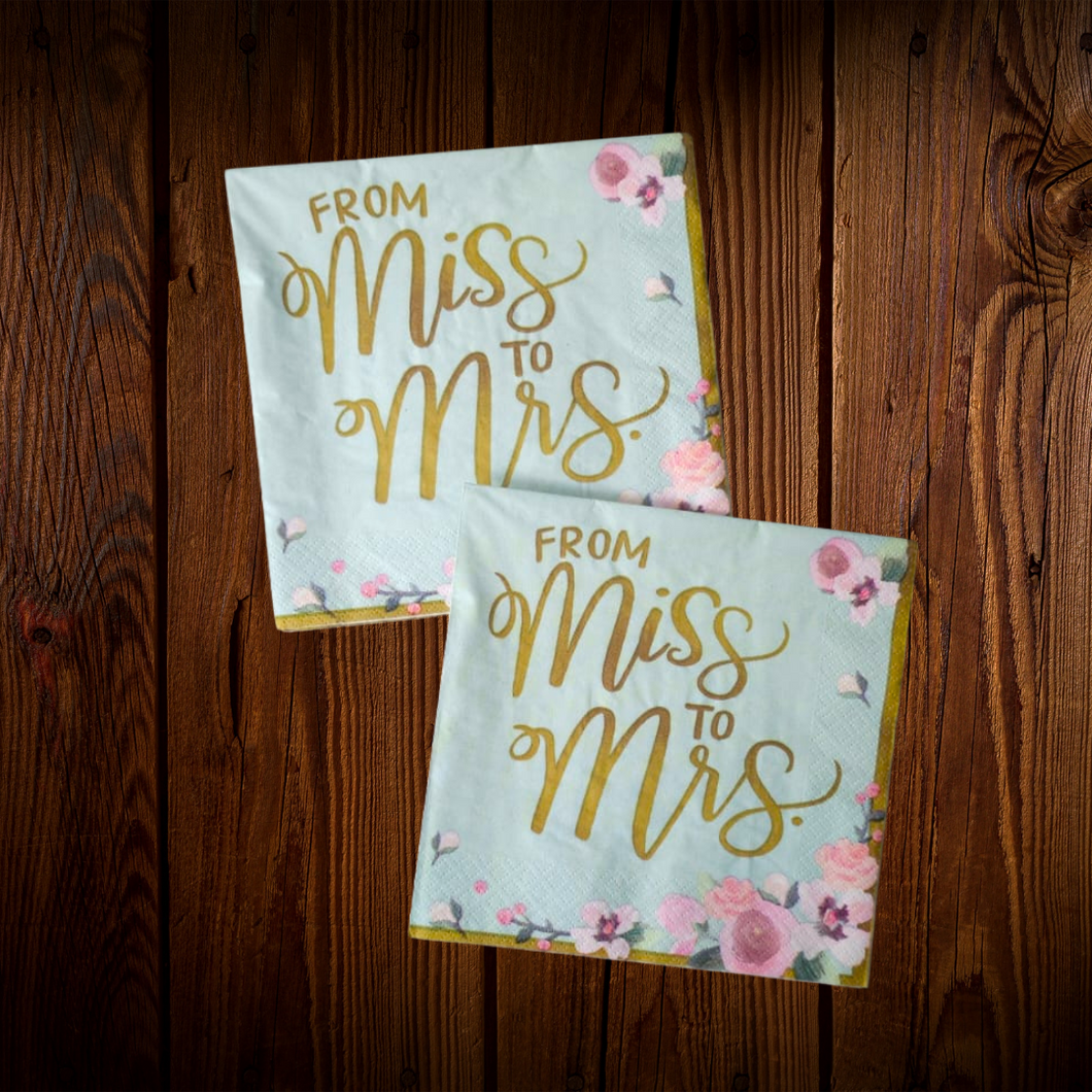 Miss to Mrs. Servilletas cuadradas grandes. 16 Unid.