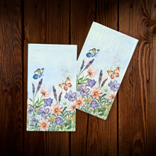 Cargar imagen en el visor de la galería, Servilleta Rectangular Flores y Mariposa. 14 Unid.
