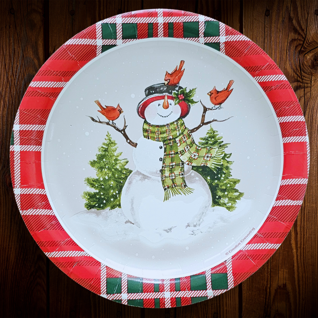 Snowman redondo. Plato principal de 10.5 pulgadas. 10 Unid.
