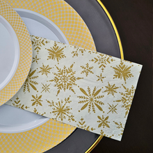 Cargar imagen en el visor de la galería, Copos dorados. Servilletas rectangulares. 8 Unid.

