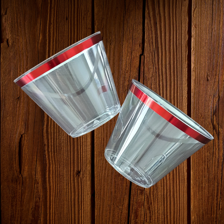 Vaso Cocktail borde rojo. Unidad