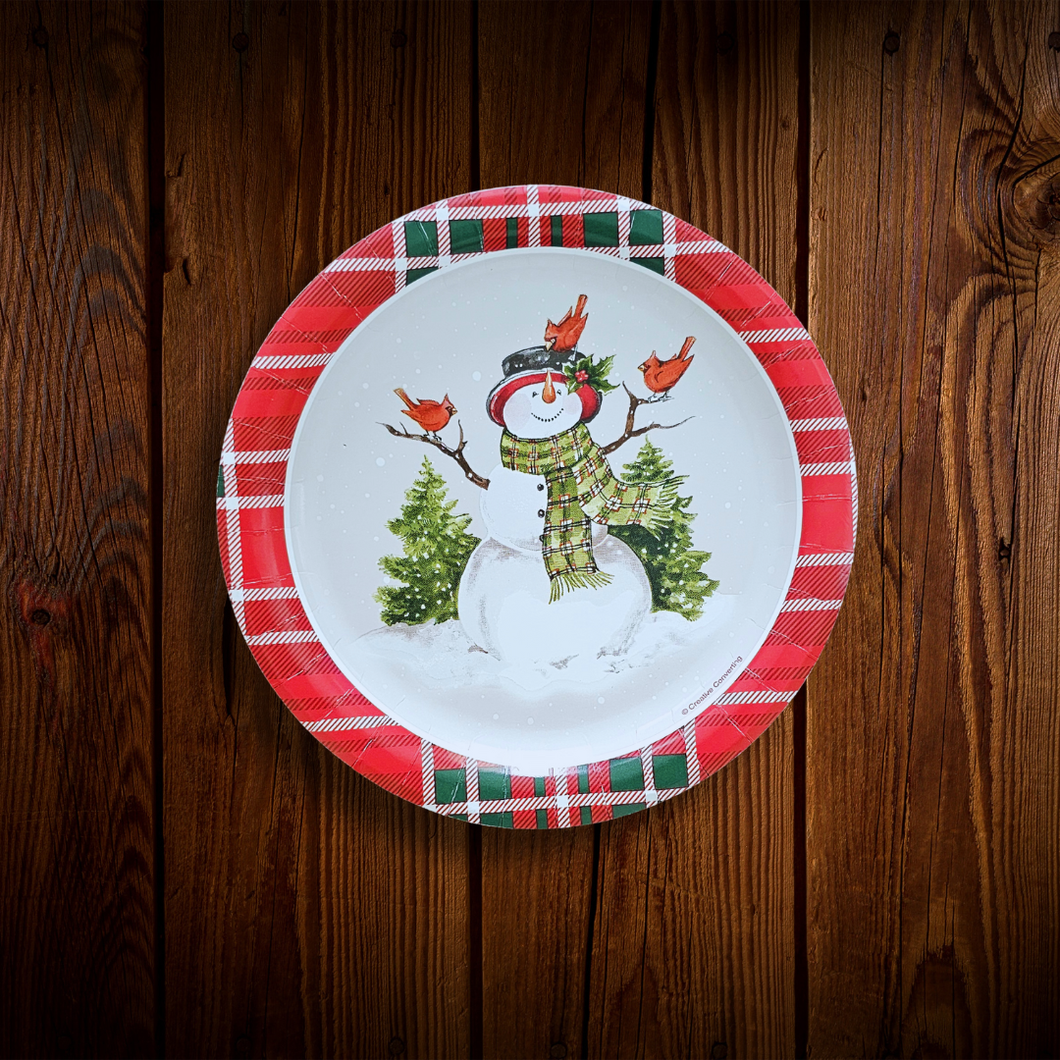 Snowman. Plato postre de 7 pulgadas. 8 Unid.