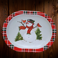 Cargar imagen en el visor de la galería, Snowman ovalado. Plato principal de 12 x 9.25 pulgadas. 8 Unid.
