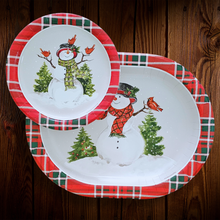 Cargar imagen en el visor de la galería, Snowman ovalado. Plato principal de 12 x 9.25 pulgadas. 8 Unid.

