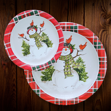 Cargar imagen en el visor de la galería, Snowman. Plato postre de 7 pulgadas. 8 Unid.
