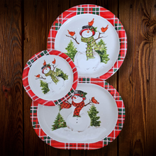 Cargar imagen en el visor de la galería, Snowman. Plato postre de 7 pulgadas. 8 Unid.
