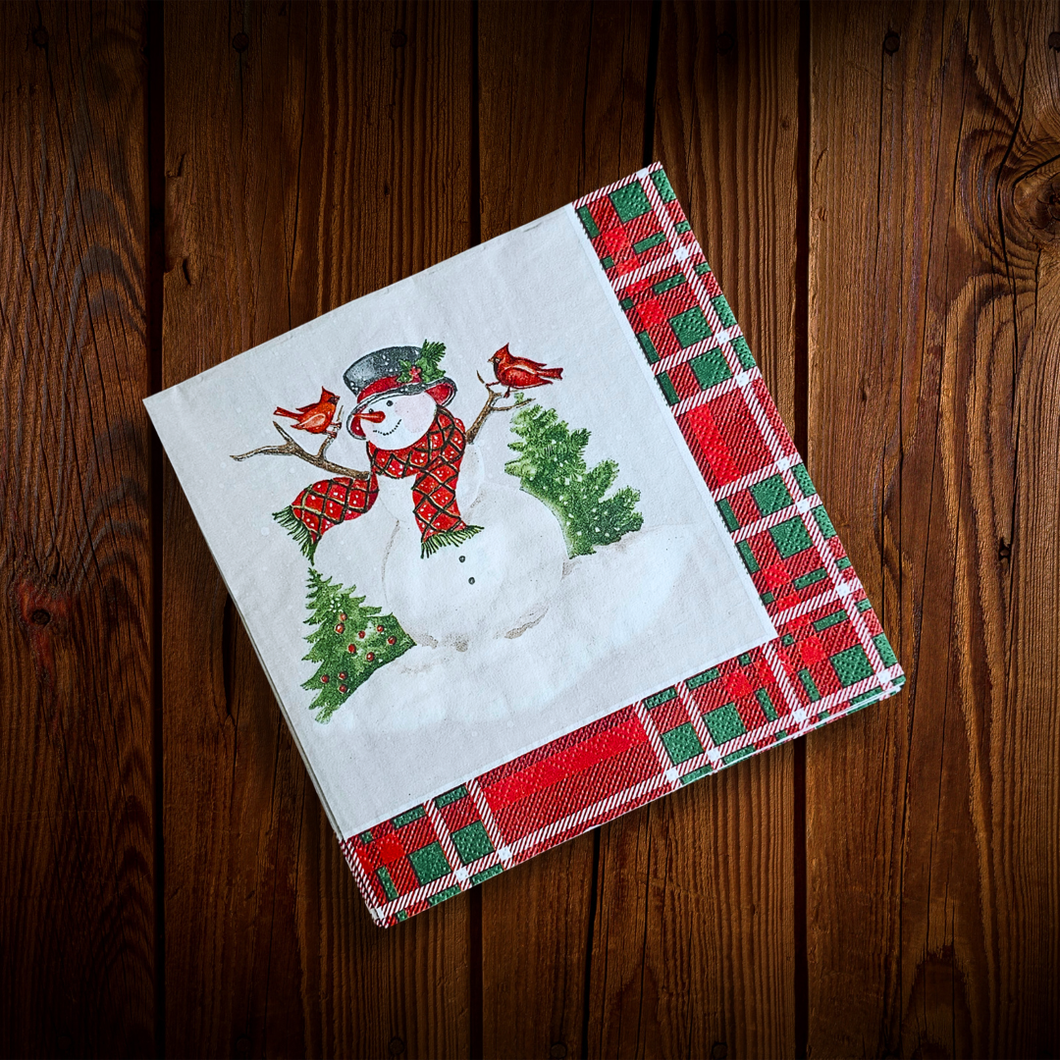 Snowman. Servilletas cuadradas grandes. 15 Unid.