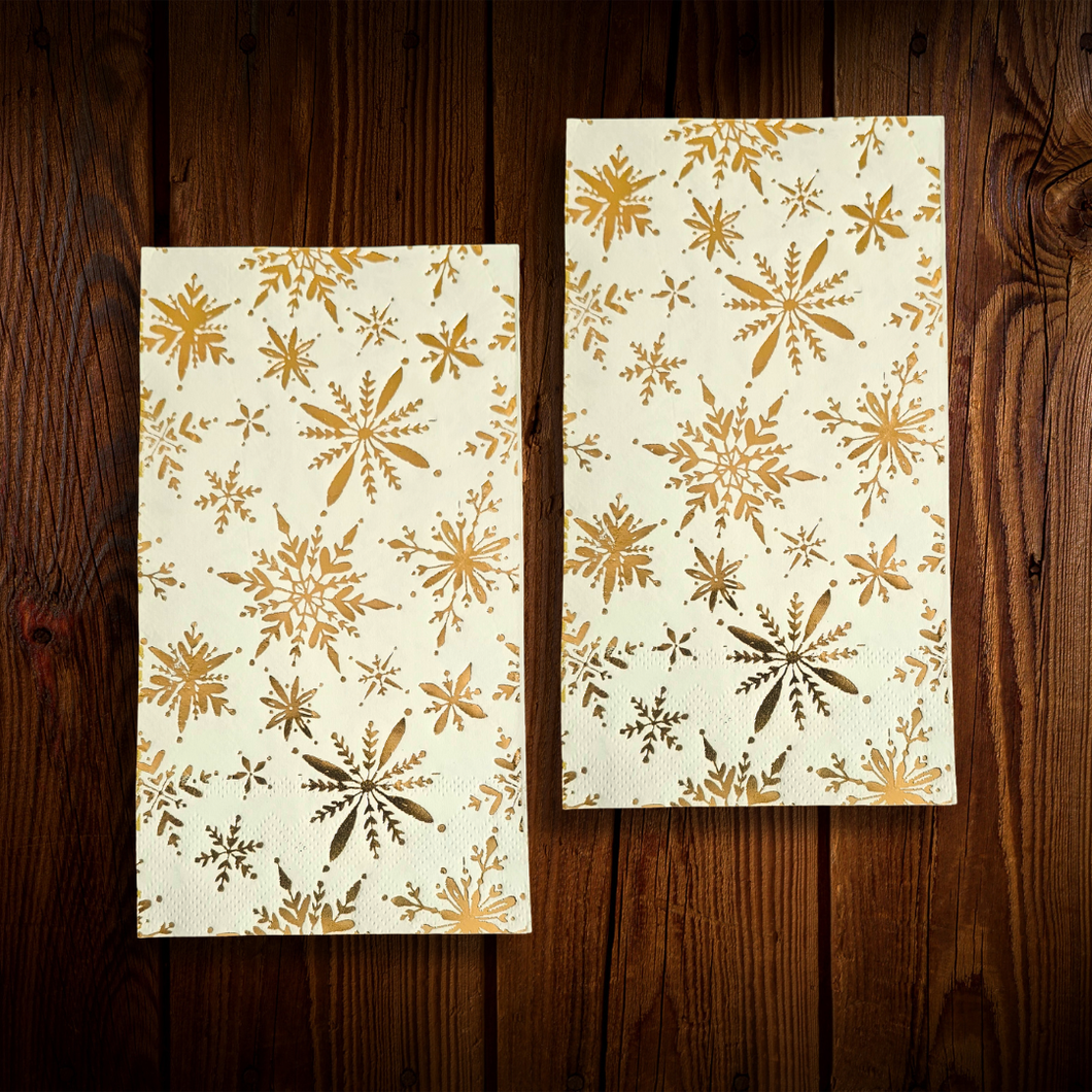 Copos dorados. Servilletas rectangulares. 8 Unid.