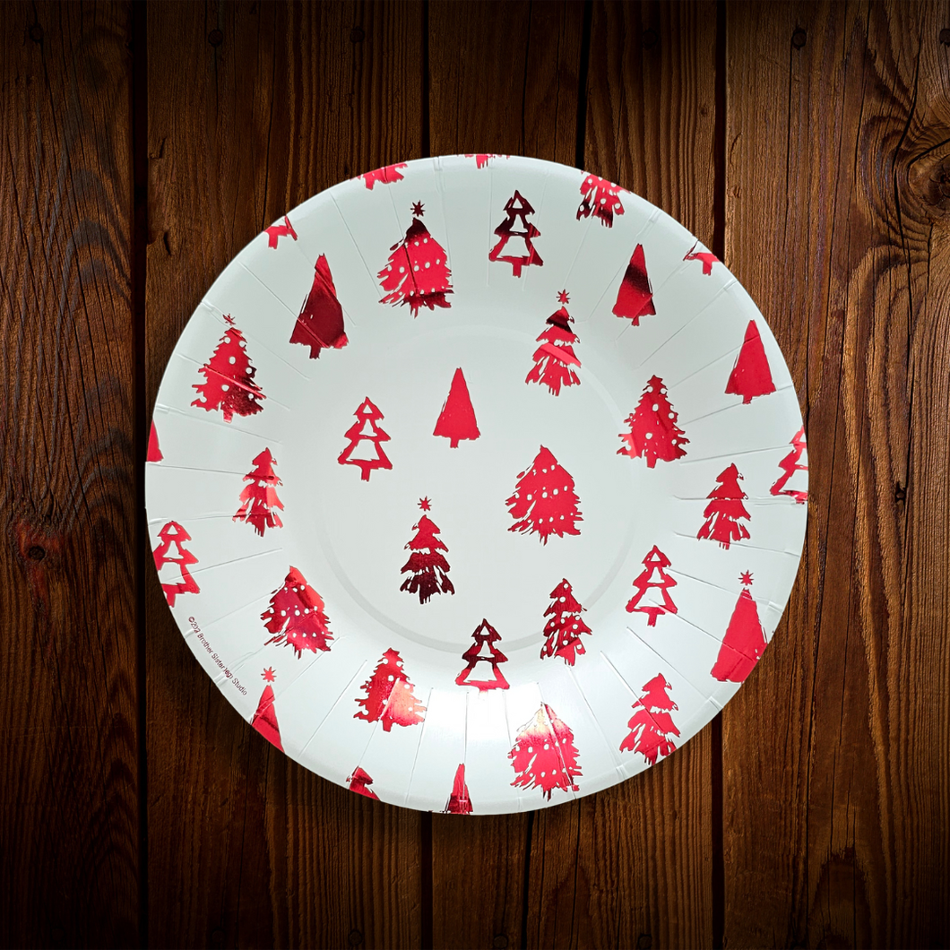 Arboles de Navidad. Plato principal de 10.5 pulgadas. 10 Unid. (Copia)