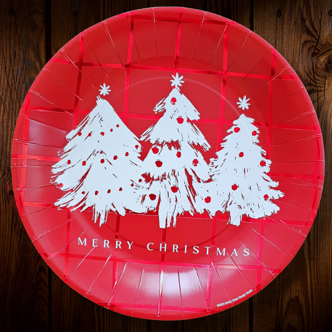 Arboles de Navidad. Plato principal de 10.5 pulgadas. 10 Unid.