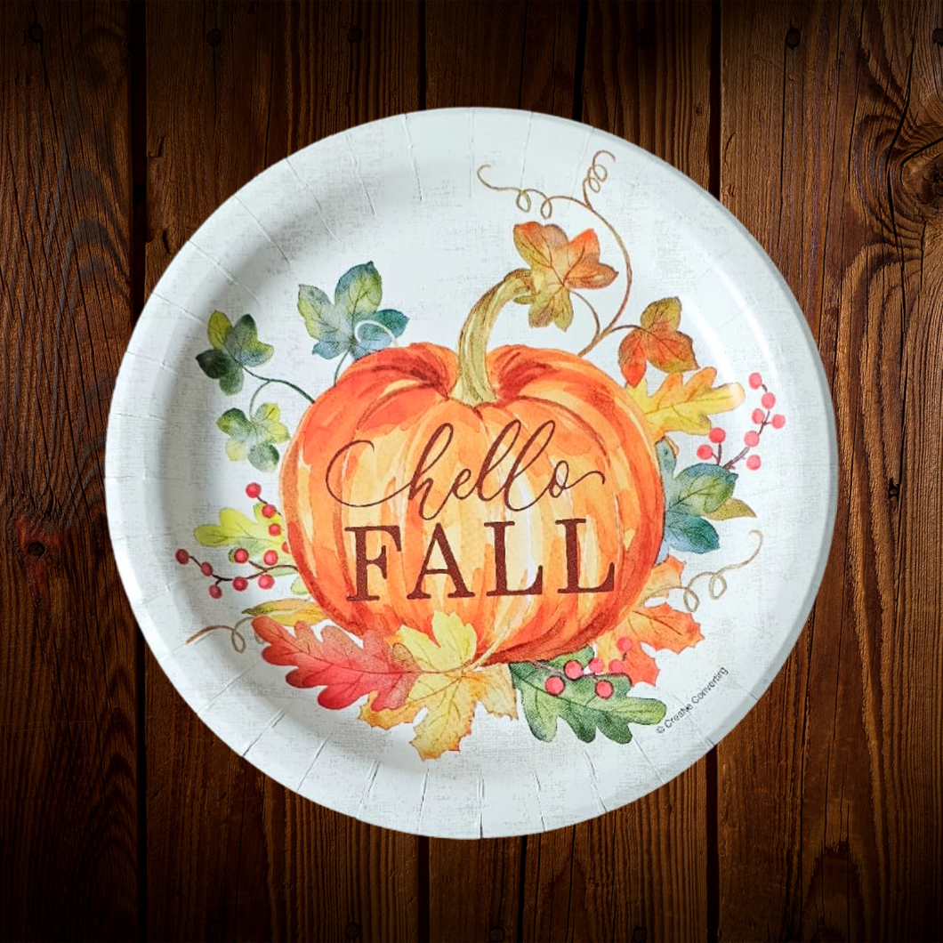 Borde de Calabazas. Plato postre 7 pulgadas. 10 Unid.