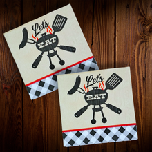 Cargar imagen en el visor de la galería, Let's eat. Servilletas cuadradas grandes. 20 Unid.
