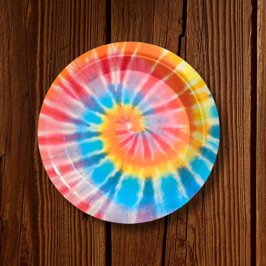 Tie dye. Plato Postre. 12 Unid.