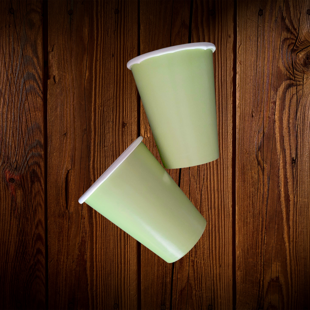 Verde Manzano. Vaso de Cartón. 9 onzas. 8 Unid.