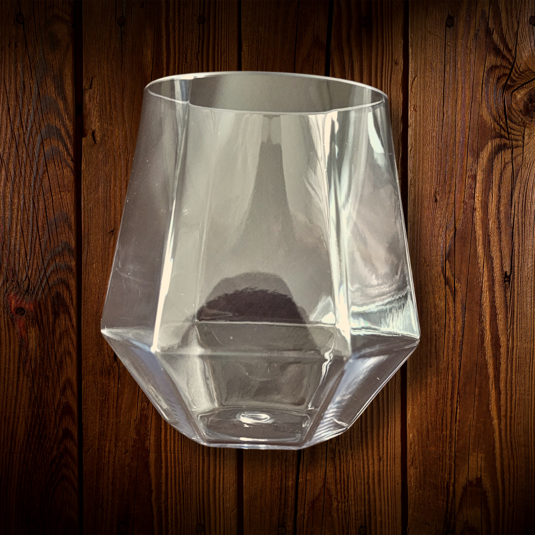 Vaso plástico corte diamante. Unidad