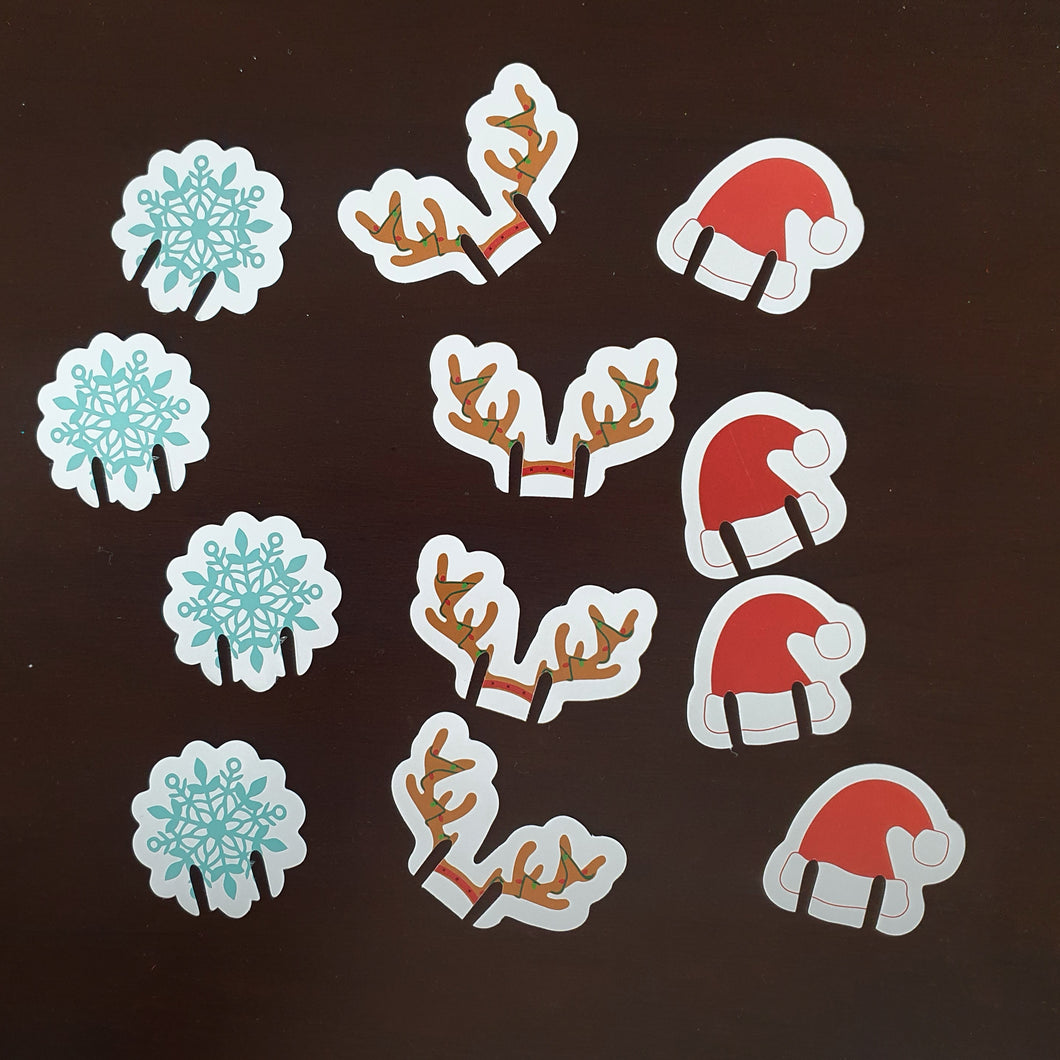 Drink toppers. Diseños navideños. 12 Unid.