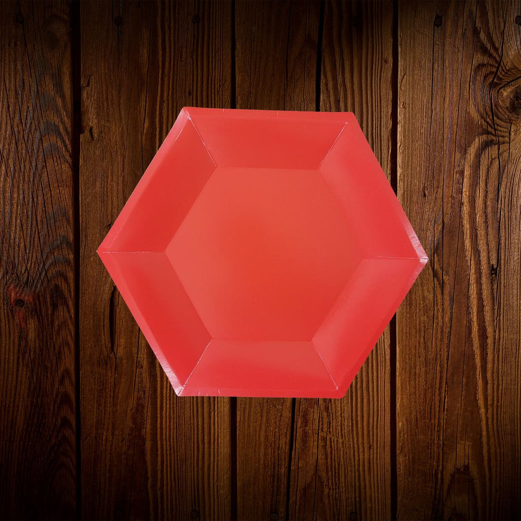Colores. Cartón. Rojo. Plato para postre. 10 Unid.