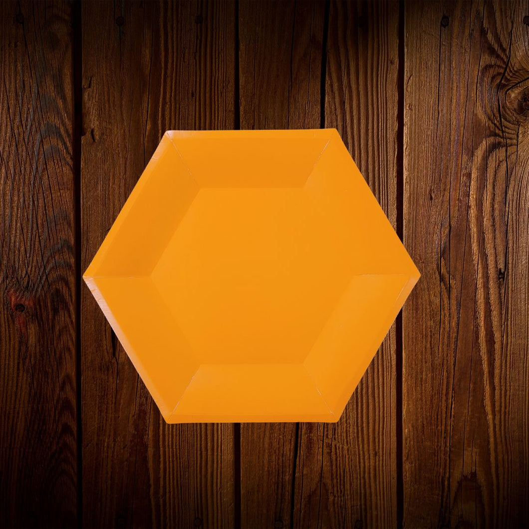 Colores. Cartón. Naranja. Plato para postre. 10 Unid.