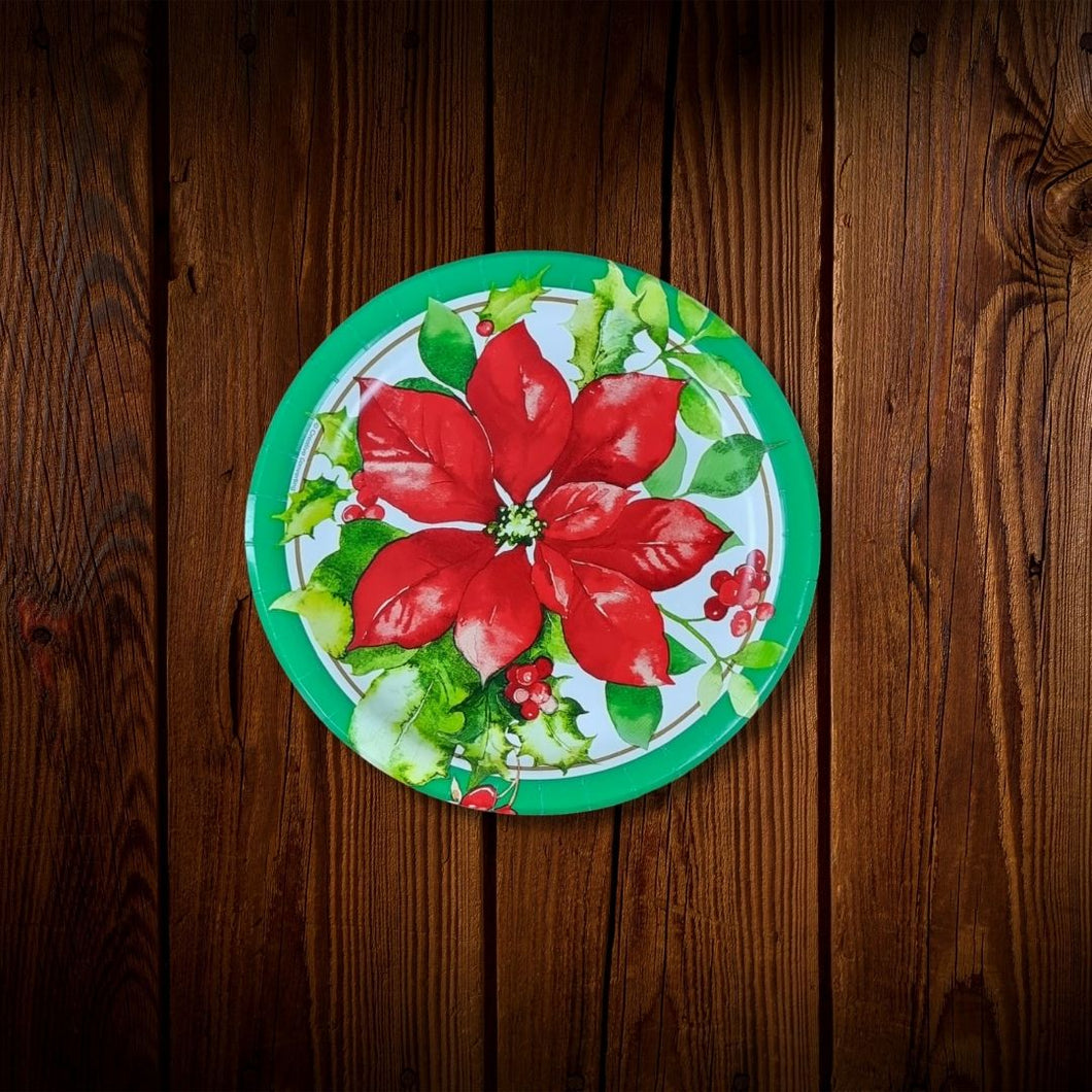 Pascuas rojo Plato Postre. 8 Unid