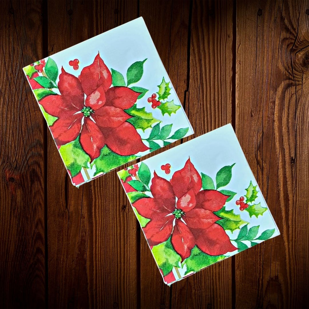 Pascuas rojo. Servilleta pequeña. 16 Unid. ULTIMO PAQUETE