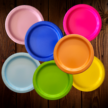 Cargar imagen en el visor de la galería, Platos sin diseño de colores. Postre. 7 pulgadas
