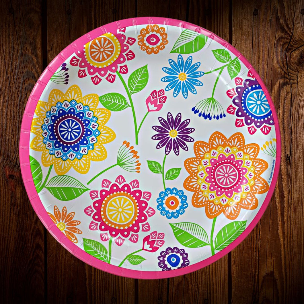 Flores mexicano. Plato Principal 10 Pulg. 8 Unid.