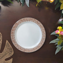 Cargar imagen en el visor de la galería, Borde textura rose gold. Plato Postre. 5 Unid. UNICO SET
